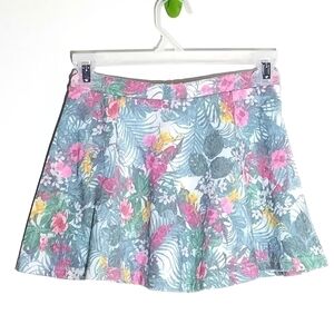 Mango Kids Floral Flower Leaves Twirl Skirt 9/10